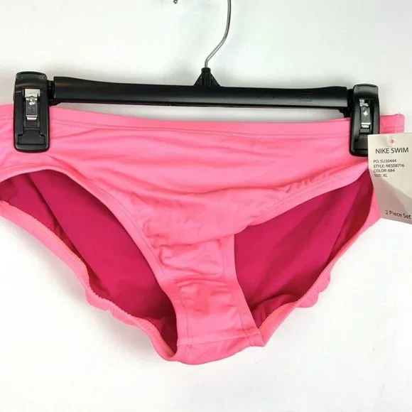 Nike Girl’s Crossback Pink Two Piece Cropped Tankini Set Size XL